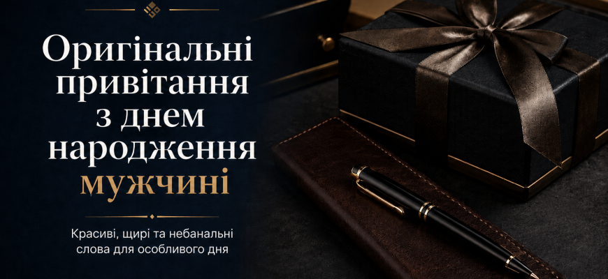 Обкладинка до статті з оригінальними привітаннями з днем народження мужчині в елегантному чоловічому стилі